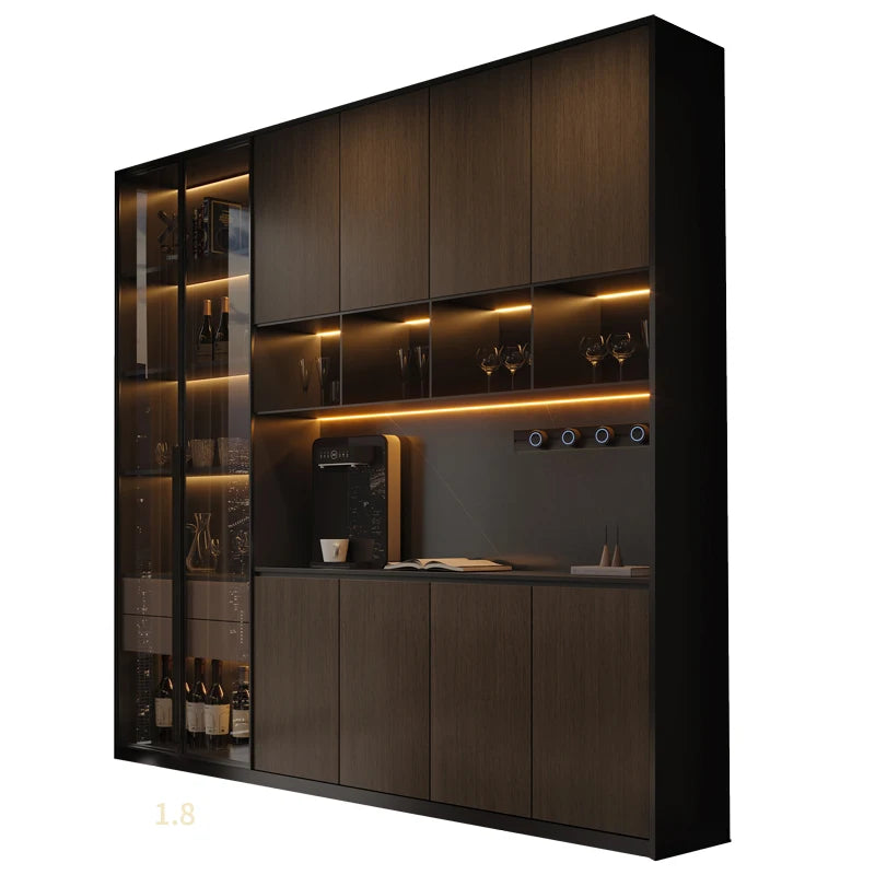 Luxury Wood Living Room Cabinets, Display Wine Bookcase