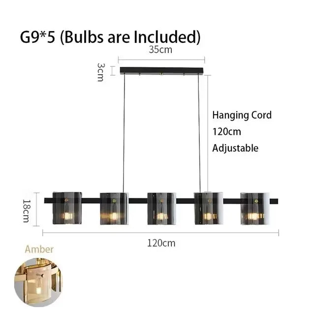 Modern Artistic Square Glass Pendant LED Lights