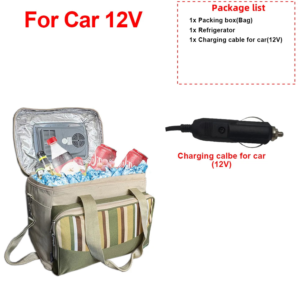 33L Portable Foldable Electric Bag Refrigerator, Perfect for Family Picnics Camping Car Travel Road Trip