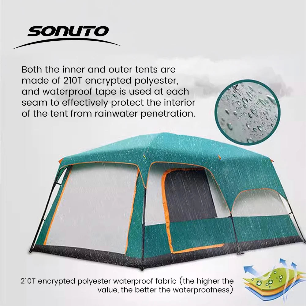 Upgraded 4 Season 2 Room Family Camping Tent