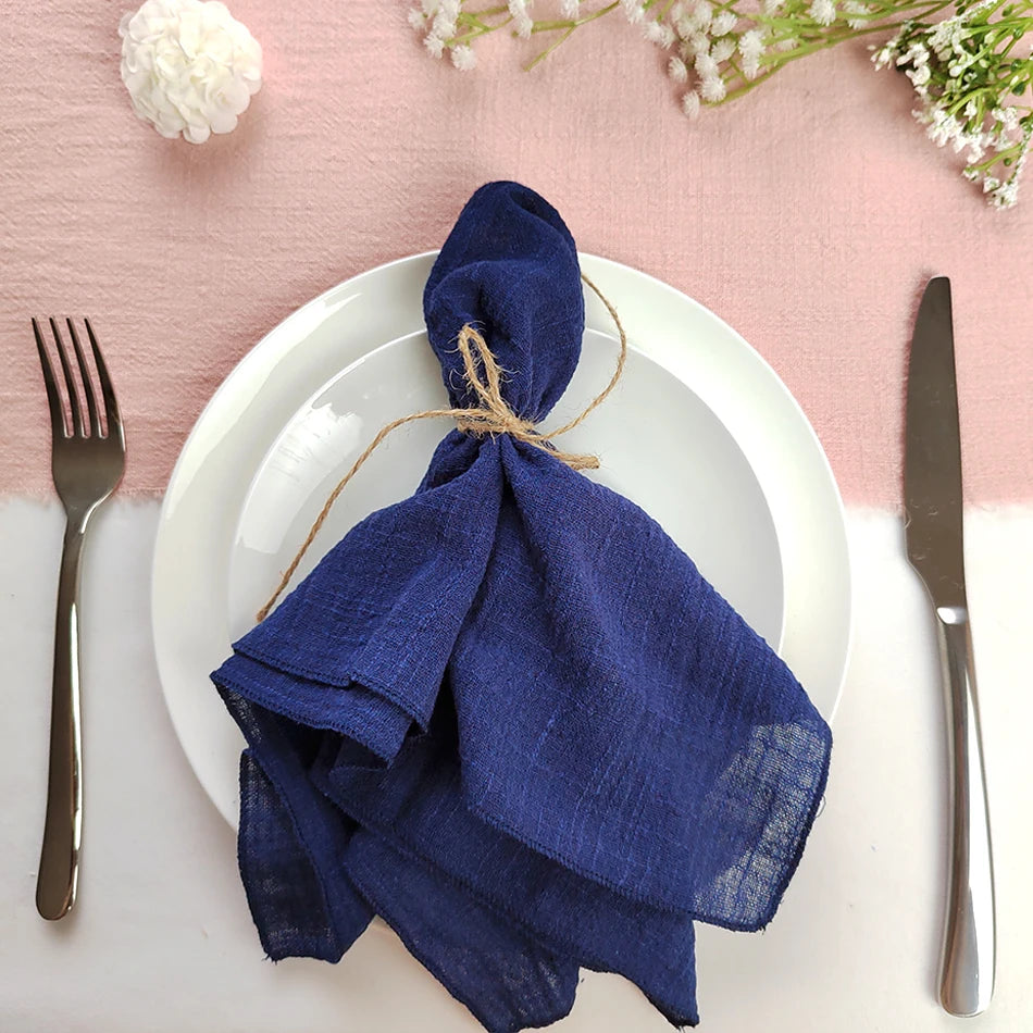 Set of 6  Terracotta Cloth Napkins, Cotton Factory Wholesale Fabric Serviette Gauze Table Towels