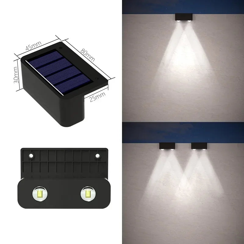 1/2/4PCS Solar Wall Lights Outdoor Waterproof Garden Step Lighting for Yard Fence Stair Pathway Decoration Outside Solar Lights