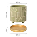 Simple Cylindrical Ceramic Flower Pot,, Succulent Plant Potted Garden Decoration