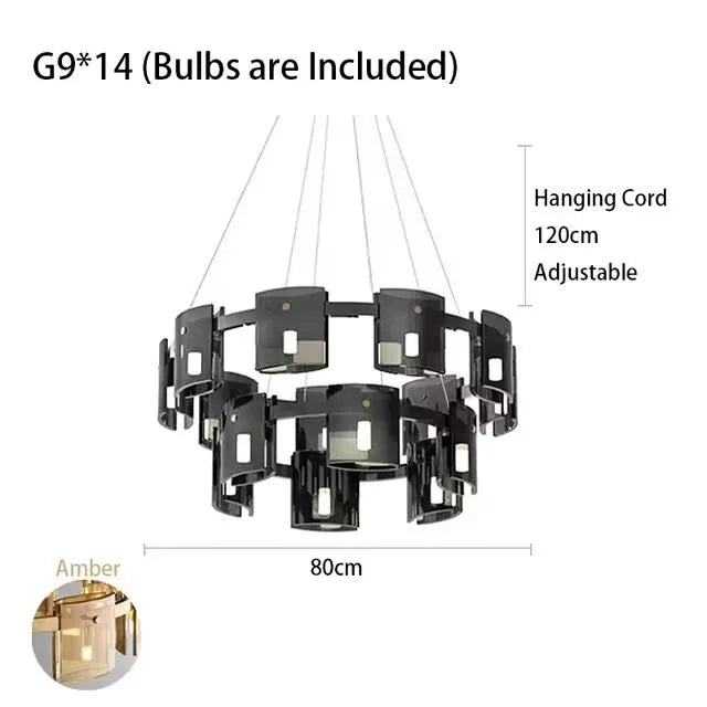 Modern Artistic Square Glass Pendant LED Lights