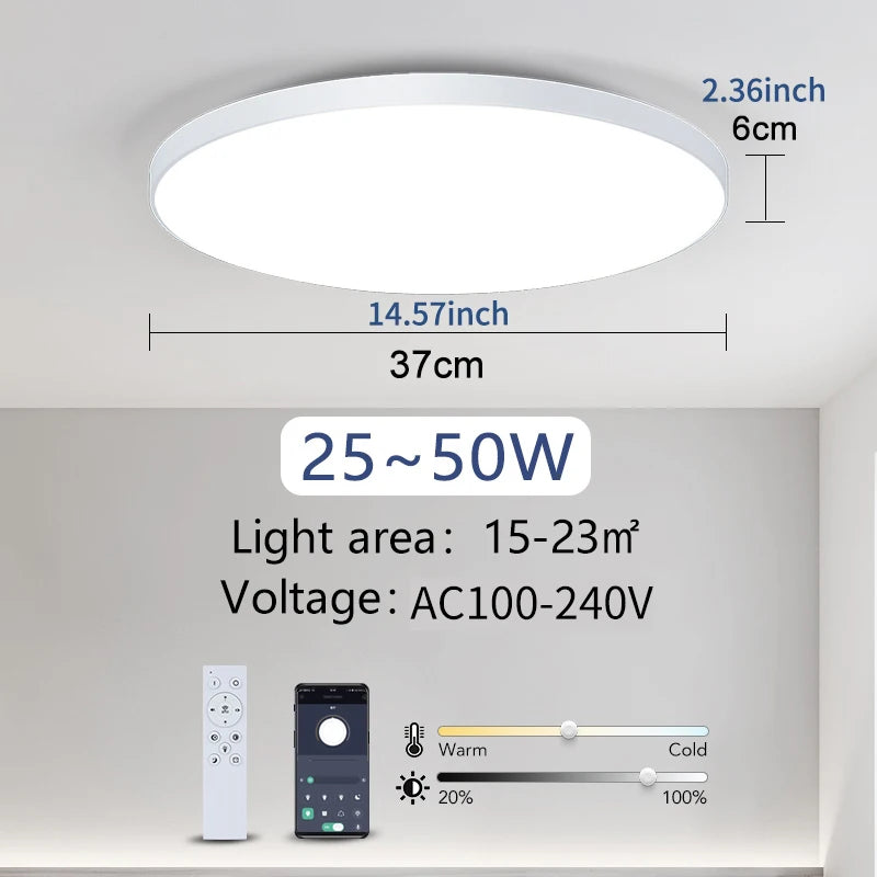 MARPOU Smart Large Led Dimmable Ceiling Light with Remote