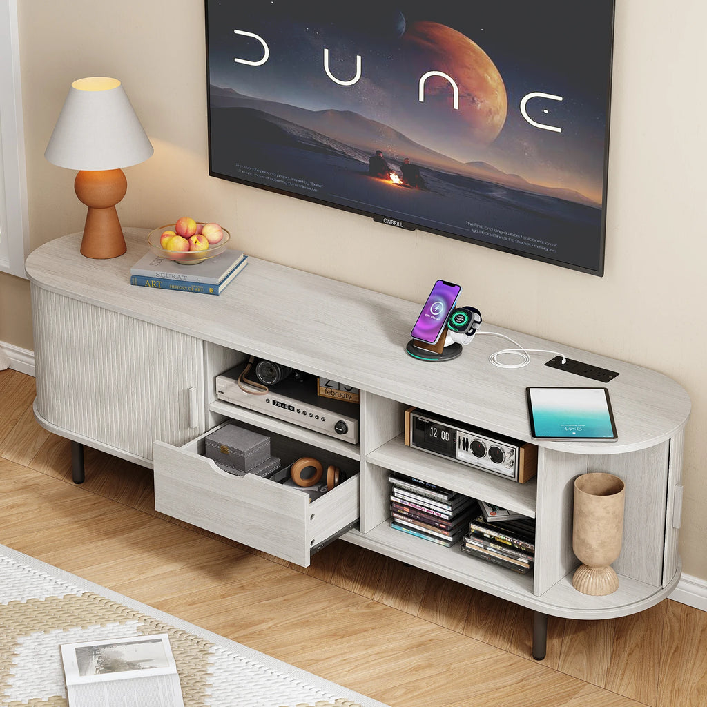 69 Inch TV Console for TVs up to 80", Entertainment Center w/ Storage