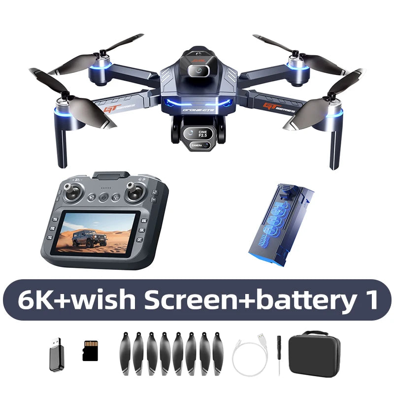 Original GT8 Drone, 4K 8K Professional Camera Obstacle Avoidance FPV Foldable RC Drone with Large Screen, Remote Control