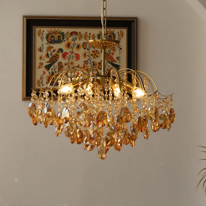 Luxury French Crystal Ceiling Pendant LED Lamp  Chandeliers