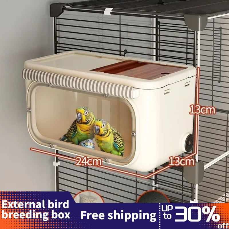 Transparent Bird Nest Breeding Box Cage, Parakeet Nesting Box, Acrylic Parrot Breeding House