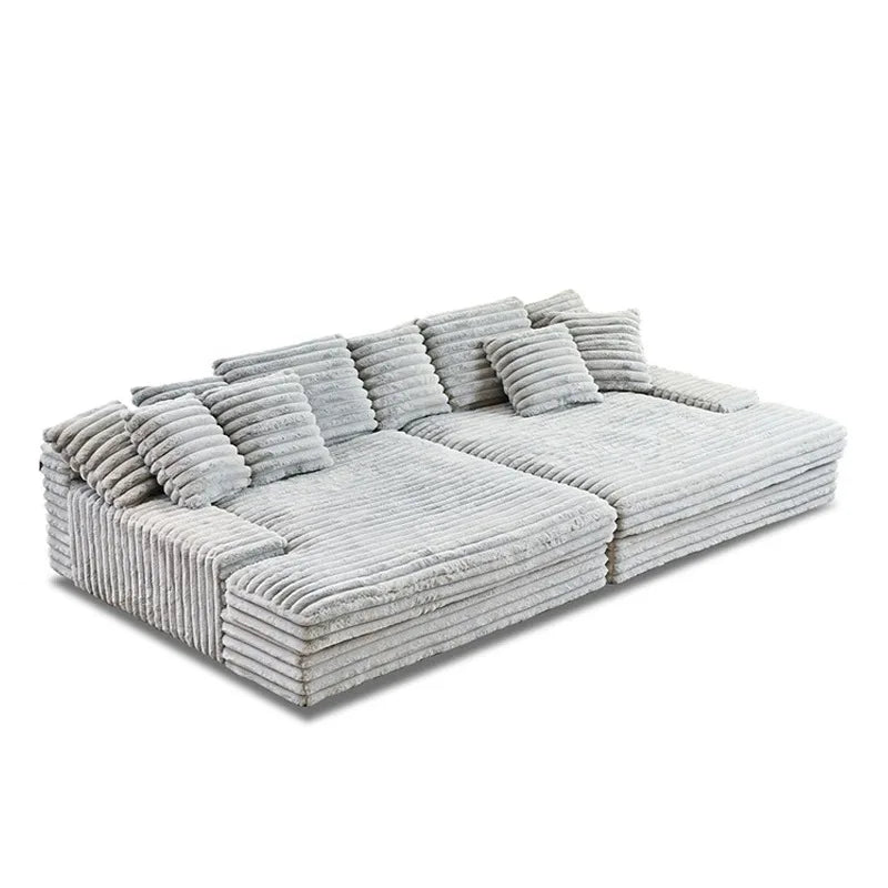 Modern Vacuum Compressed Sofa Plush Corduroy Sectional Sofa, Living Room Bedroom Recliner Lazy Combination Sofa Bed