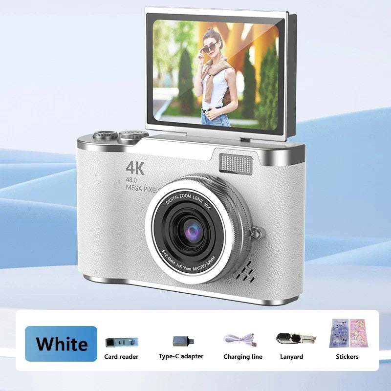 Lenovo 8X Digital Zoom Student Digital Camera, 48MP Portable Digital Photography Camera, 180° Flip Screen Selfie Camera