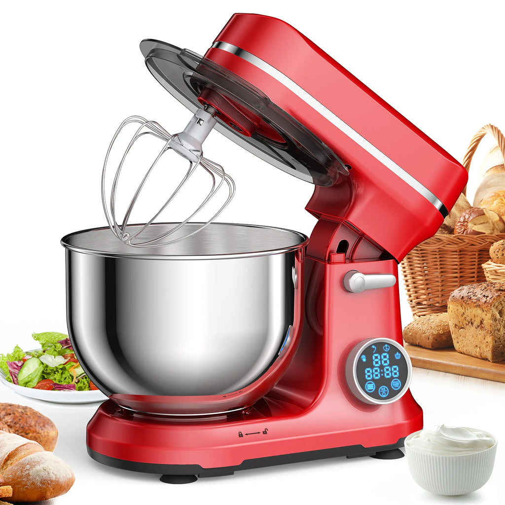 BioloMix Kitchen Food Stand Mixer, 1200W 11-Speeds DC Motor, Digital OLED Screen,