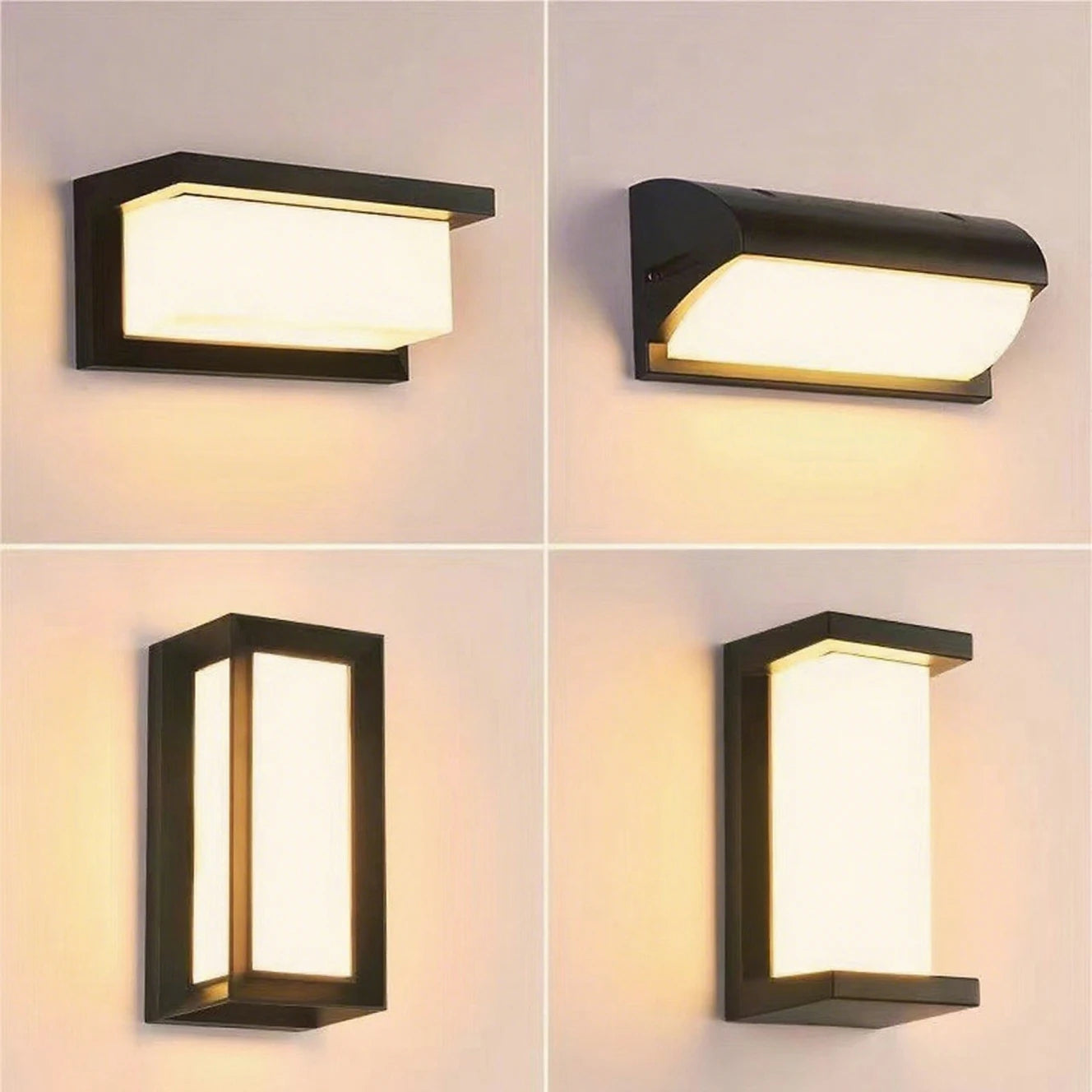 Modern square wall light LED Flush mount Black Home Decor Wall Sconce IP65 Waterproof