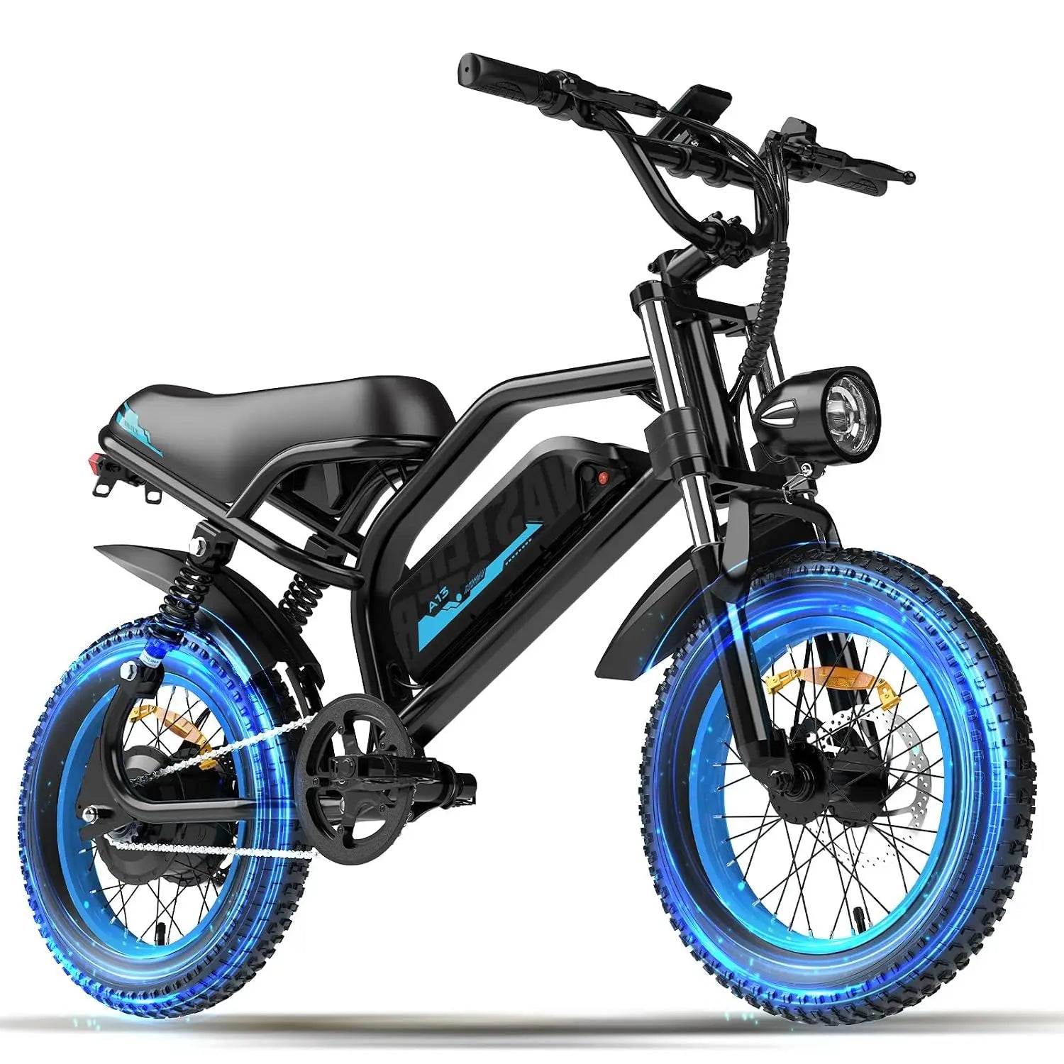 Electric Bike, A13 16'' 1000W Peak Fat Tire E-Bike with 36V/12.8Ah Removable Battery,