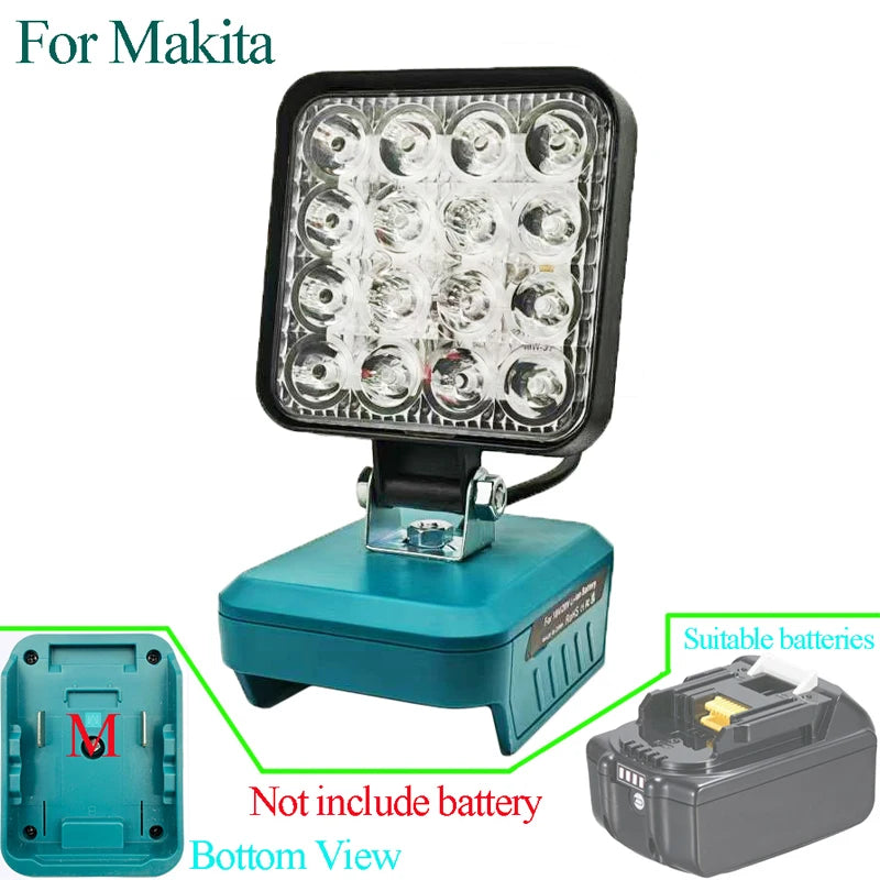Working Light For Makita For DeWalt For Bosch For Milwaukee Lithium Batteries
