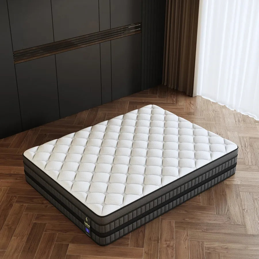 Full-Size Hybrid Mattress 12/14-Inch Medium Firm Gel Memory Foam with Pocketed Springs