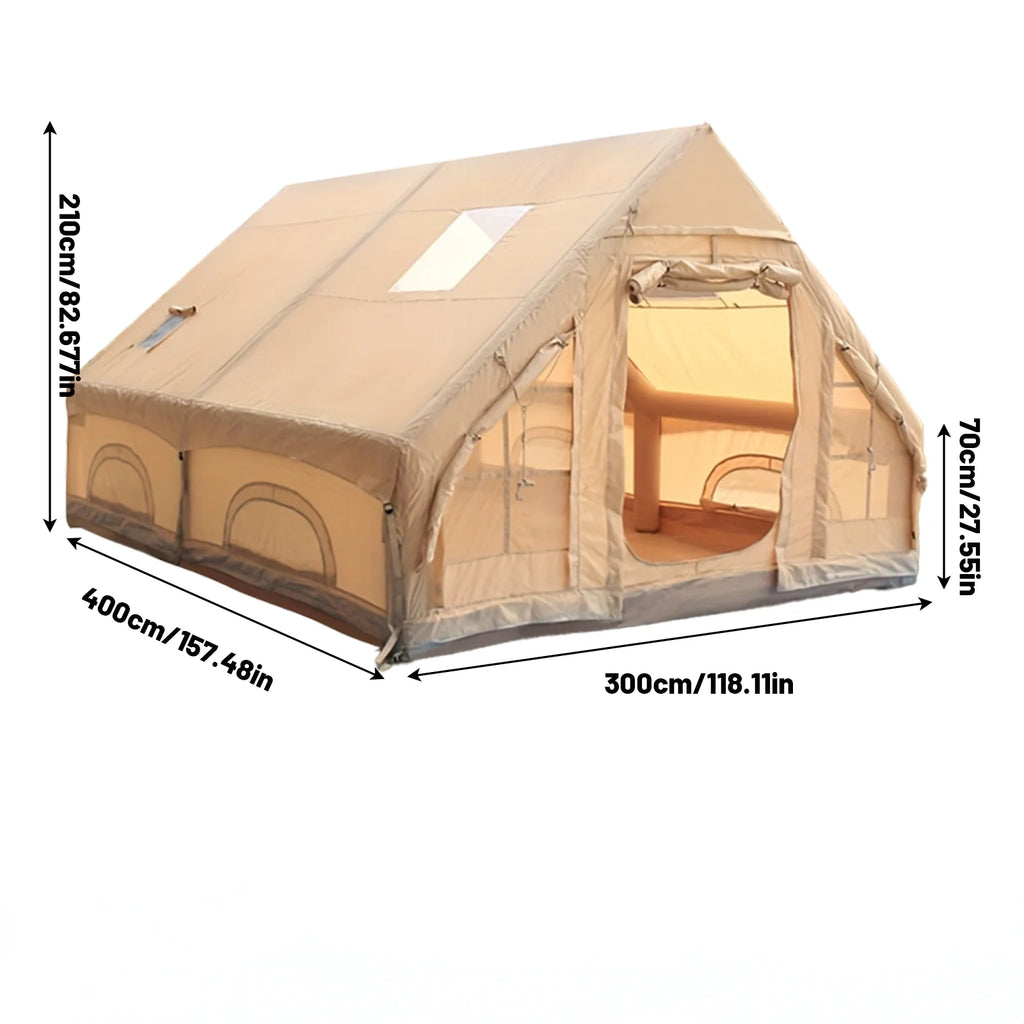 Large Inflatable Camping Tent with Skylight, Quick Air-Flow & Breathable Mesh Design.