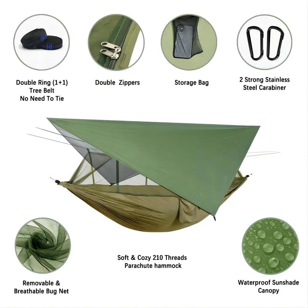 Portable Outdoor Hammock with Mosquito Net