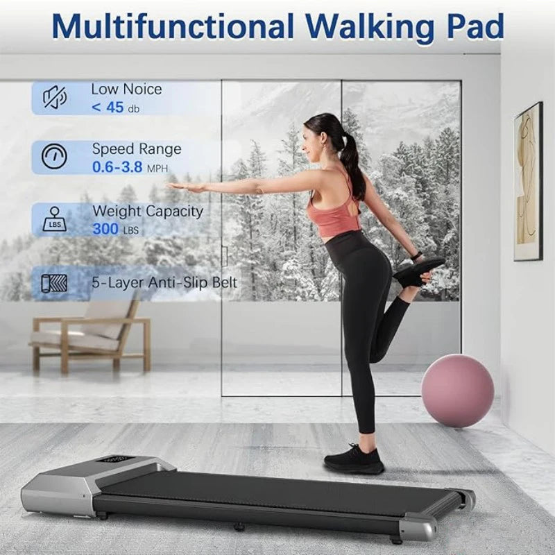 2.5HP Treadmill & Walking Pad, LCD Digital Data Display, 2in1 Walking Running Fitness Exercise Machine