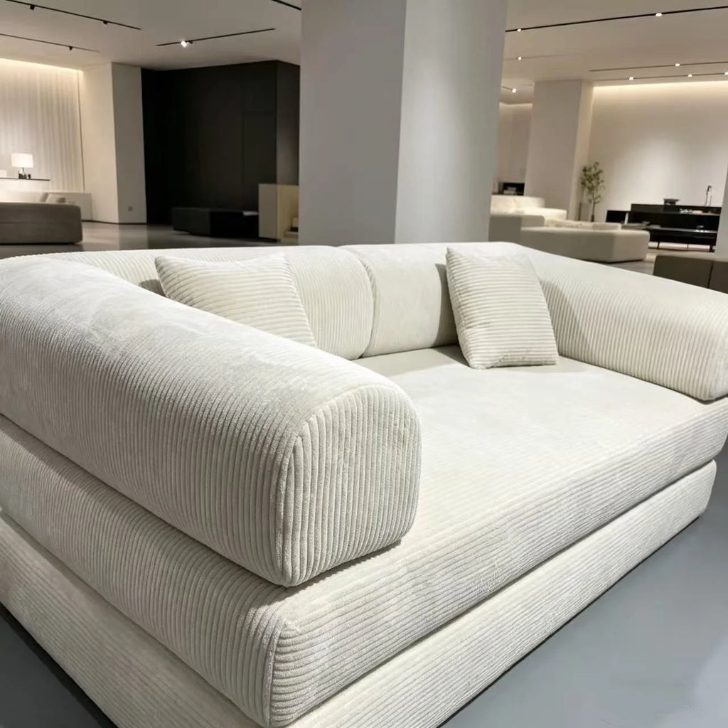 150CM Modern Style Air Compression Fabric Flannel Deformable Modular Couch for Living Room, Sectional Composable Sofa Bed