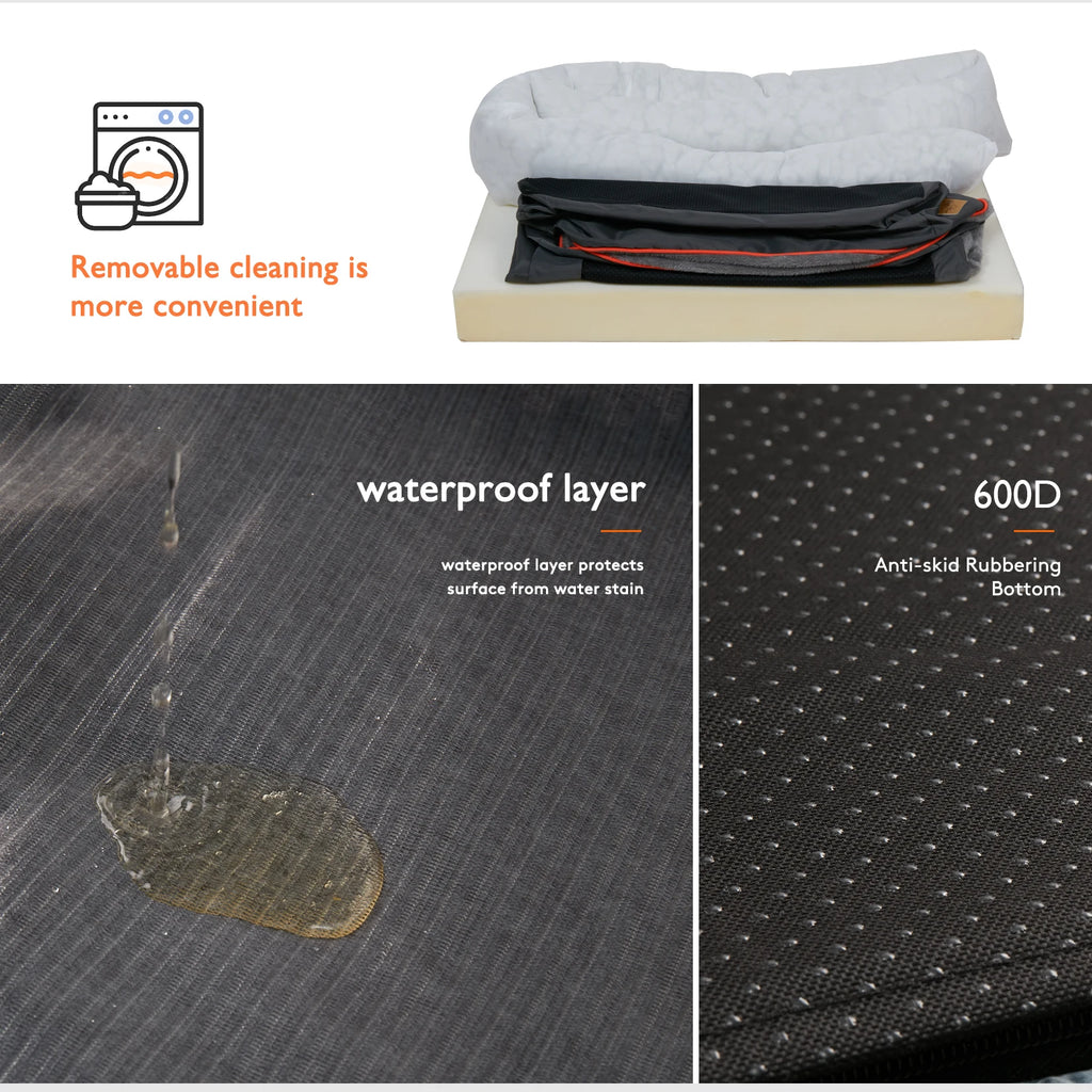 Large Soft Anti-Allergy Warm Fleece Dog Bed with Removable Washable Cover