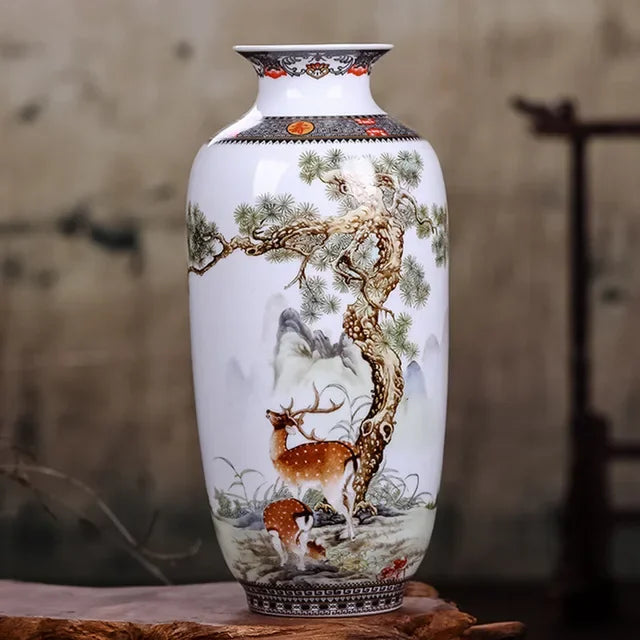 Ceramic Jingdezhen Vase, Chinese Traditional Flower Vases