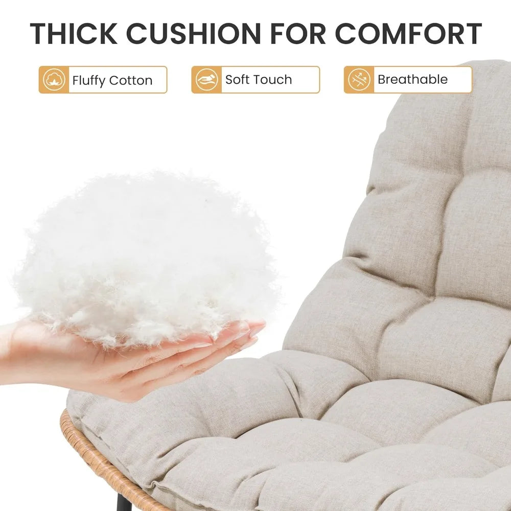 All-Weather Rattan Loveseat with Soft Cushion