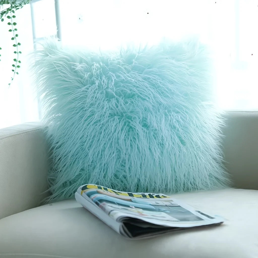 Pack of 1 Soft Luxury Long Faux Fur Plush Throw Pillow Cover,