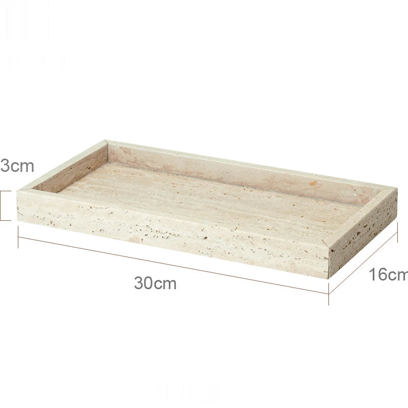 Travertine Bathroom Accessories Set Luxury Soap Dish Soap Dispenser Reed Diffuser Tissue Box Tray Bathroom Set