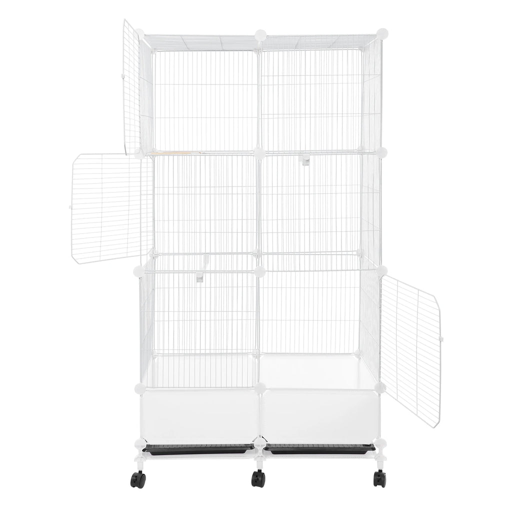 Large Parrot Cage, Standing Bird Cage 29x14x55 Inch, Spacious Birdcage with Splash Guard & 6 Locking Wheels