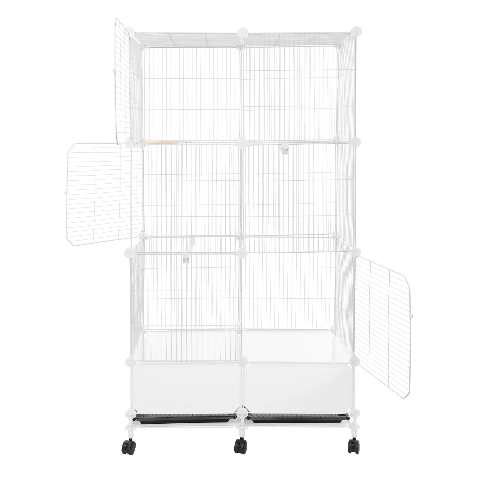 Large Parrot Cage, Standing Bird Cage 29x14x55 Inch, Spacious Birdcage with Splash Guard & 6 Locking Wheels