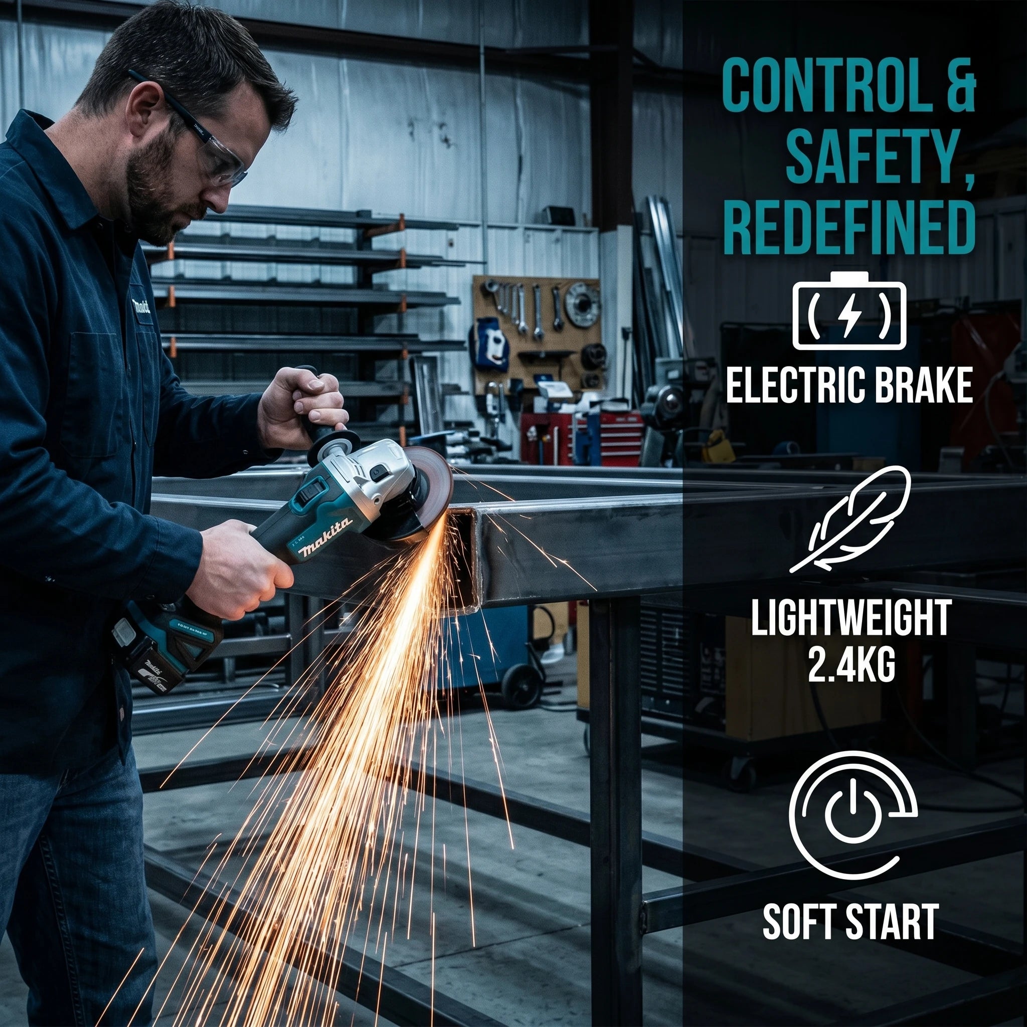 Makita DGA404 18v Electric Angle Grinder, Sander