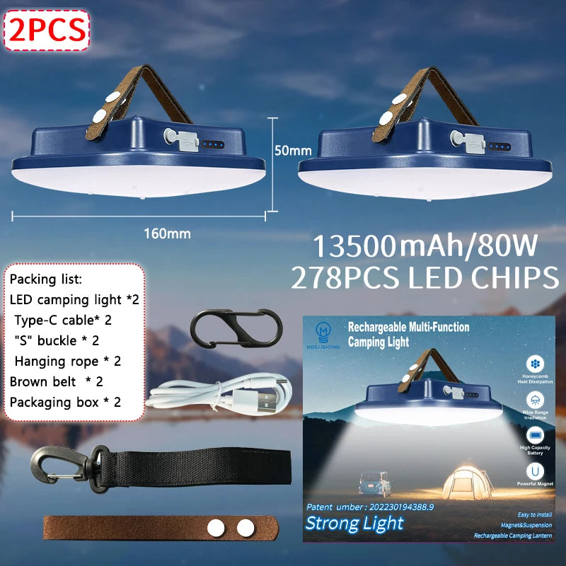 MOSLIGHTING13500maH LED Charging Camping Light With Magnet Portable Torch Fashion Tent Lamp Work Maintenance Emergency Lighting
