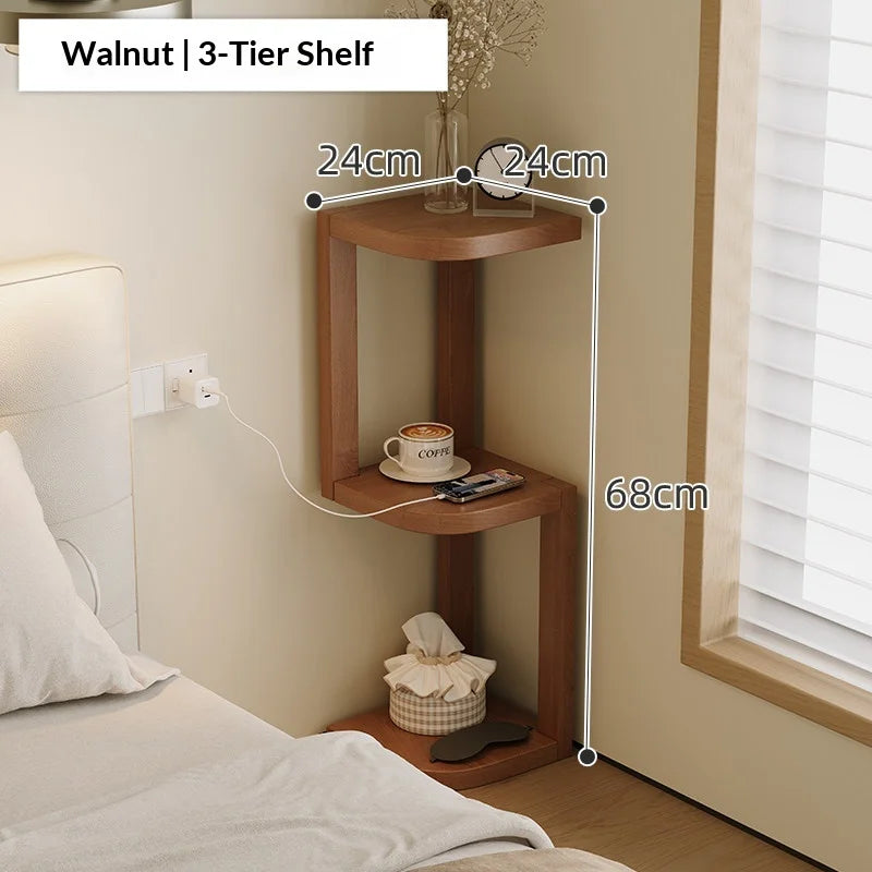 Modern Minimalist Wooden Nightstand Bedside Table
