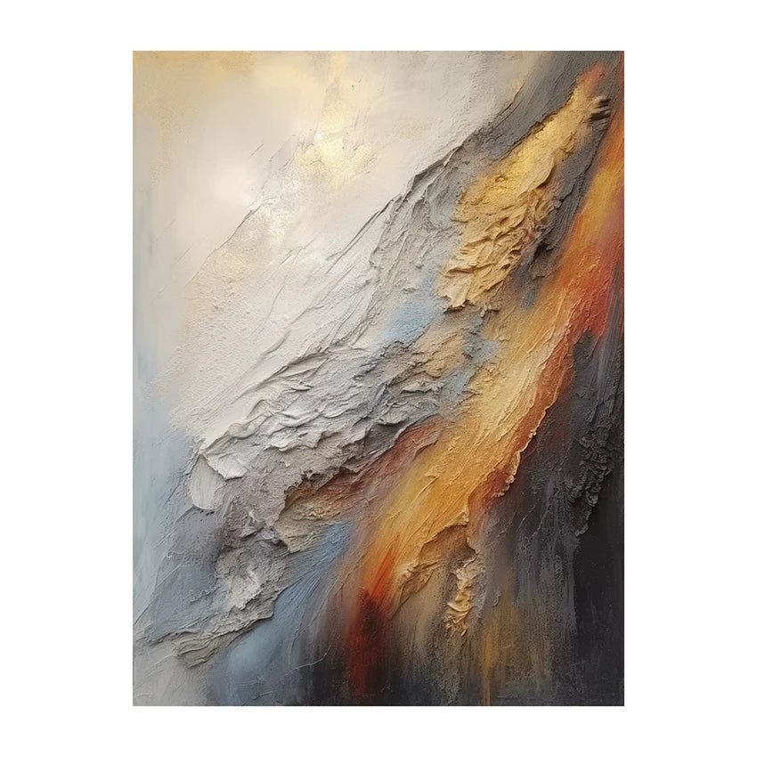Gold Foil Design Canvas Art, Hand painted Textured Oil Painting
