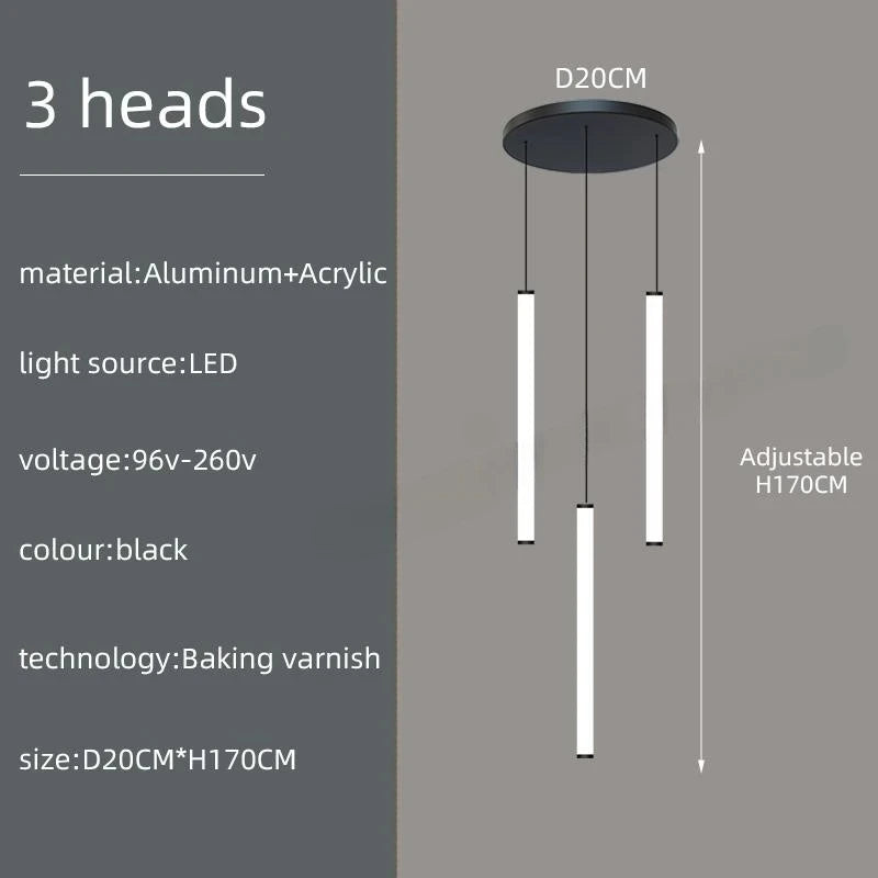Modern Ceiling Chandelier LED Living Room Spiral Staircase Lighting