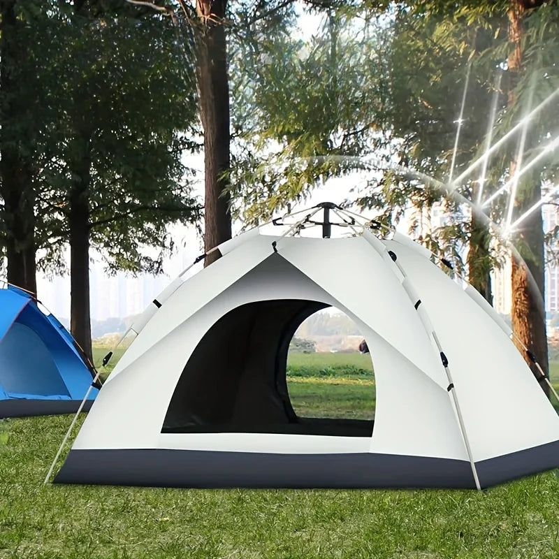 Small Silver Compact Auto-Tent - Quick 60-Second Setup Sunshade for 3-4 People,