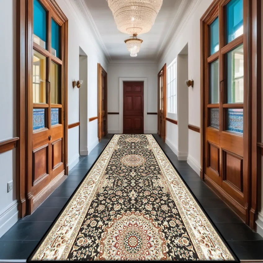 Persian Red Long Corridor Carpet Non-slip Decoration Home Bohemian Retro Entryway Rug Washable Boho Runners Mat Customizable
