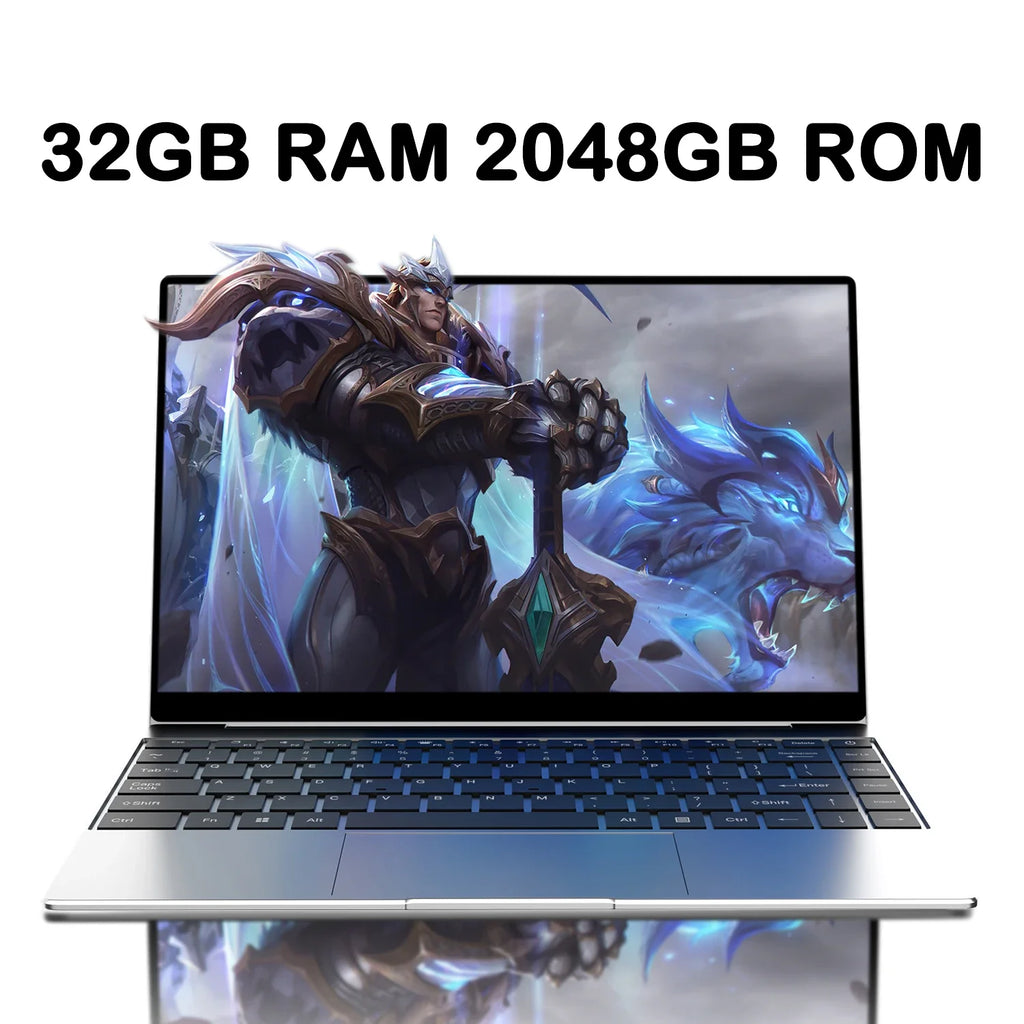 New 14.1" Laptop Intel Core I9-9900 32GB 2TB Gaming PC Ultra Slim Office Study Computer PC Windows 11 Pro 1920*1080 HD
