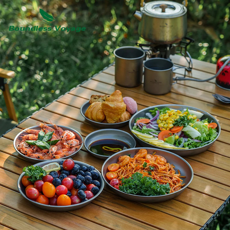Boundless Voyage Titanium Outdoor Camping Food Serving Dinnerware