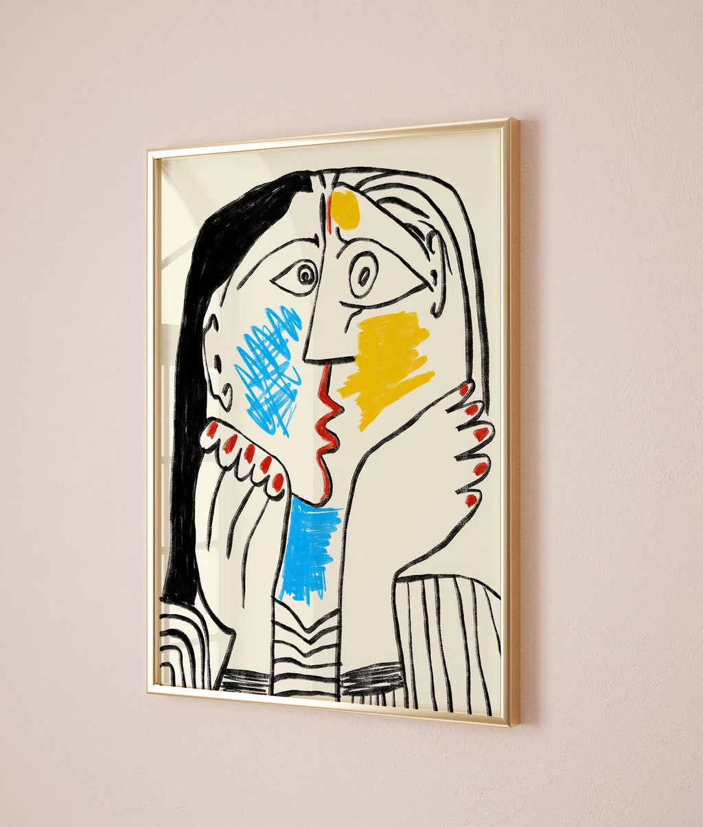 Picasso Exhibition Poster, Picasso The Kiss Art Print,