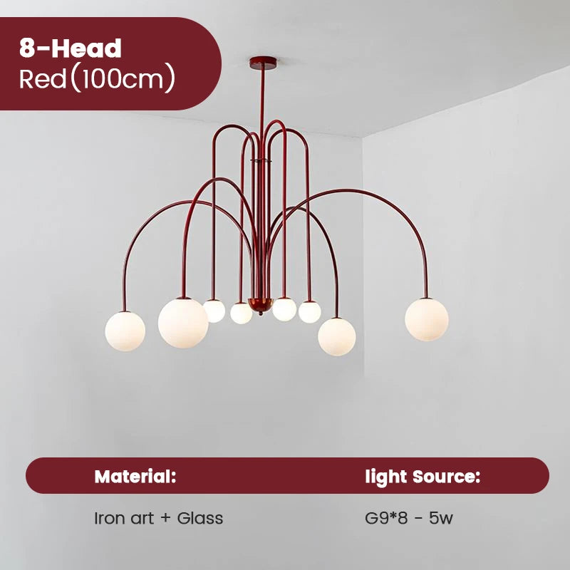 Comet LED Chandelier, Nordic Minimalist Glass Globe Lamps