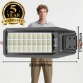 Outdoor waterproof solar light with motion sensor, timer, constant bright mode, dusk-to-dawn, for yard, parking lot, IP65