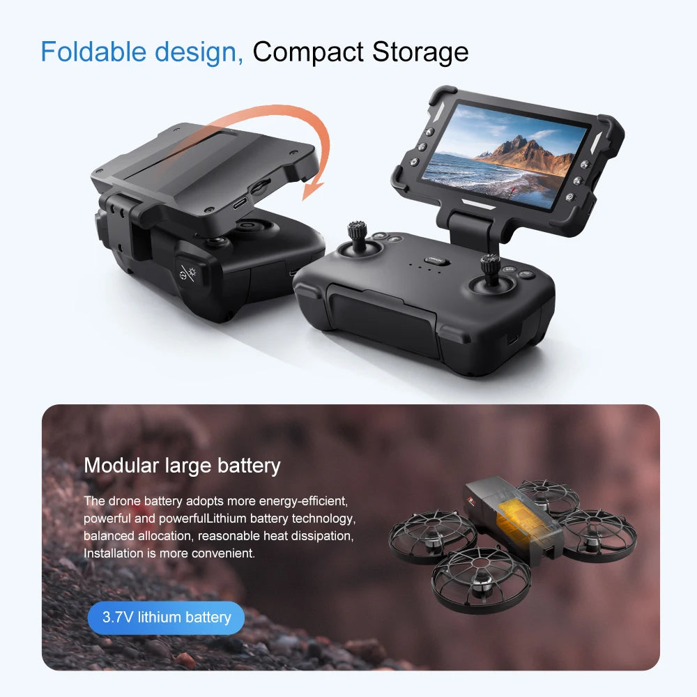 Original M8 Drone 4K Professional Dual Camera with Screen 5G WIFI FPV GPS Dron Brushless Optical Flow Hover Folding Quadcopter