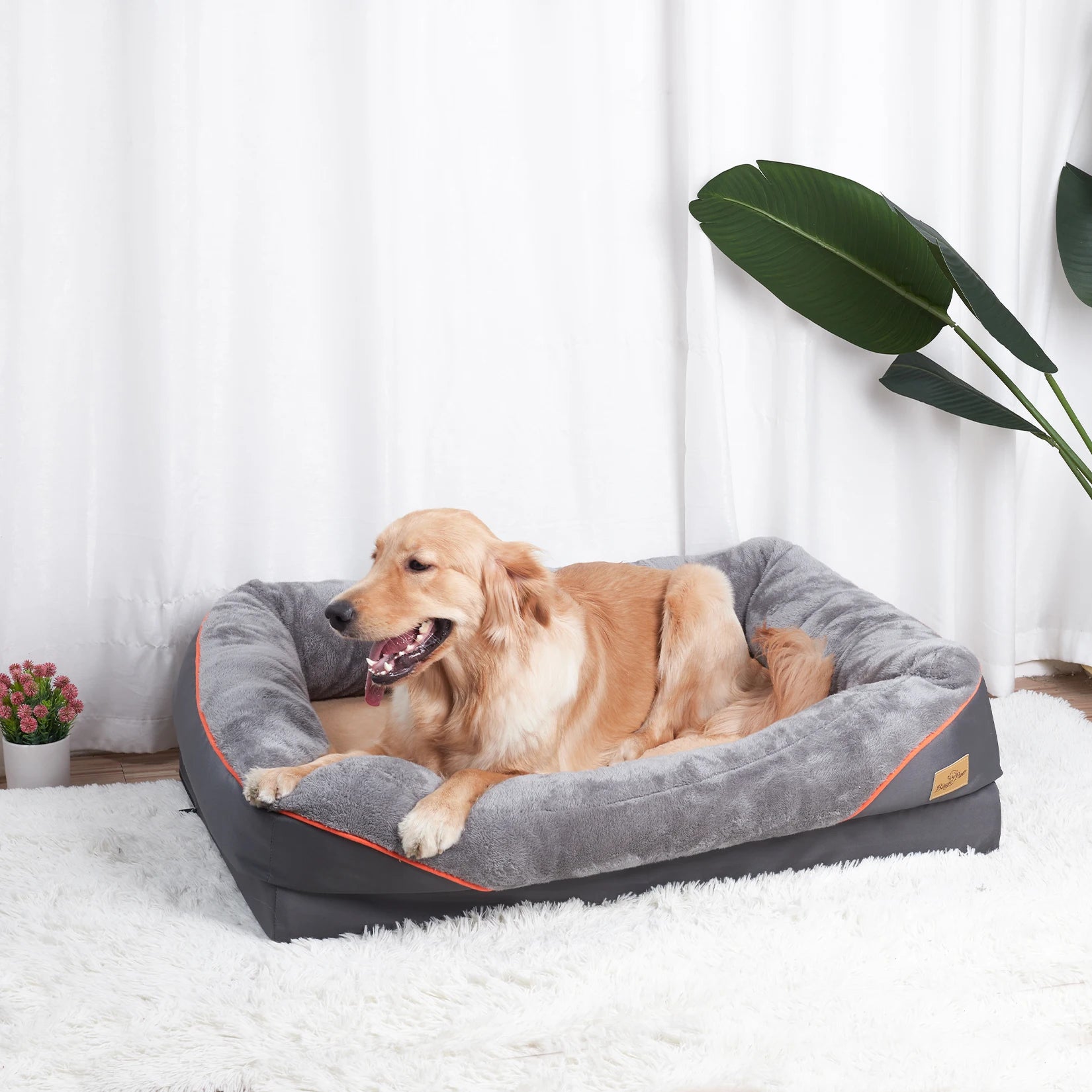 Large Soft Anti-Allergy Warm Fleece Dog Bed with Removable Washable Cover