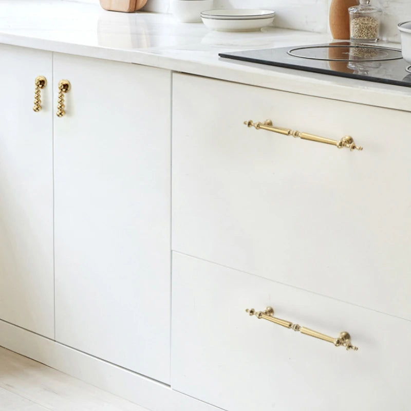 Bright Gold Luxury Solid Brass Handles for Cabinets and Drawers