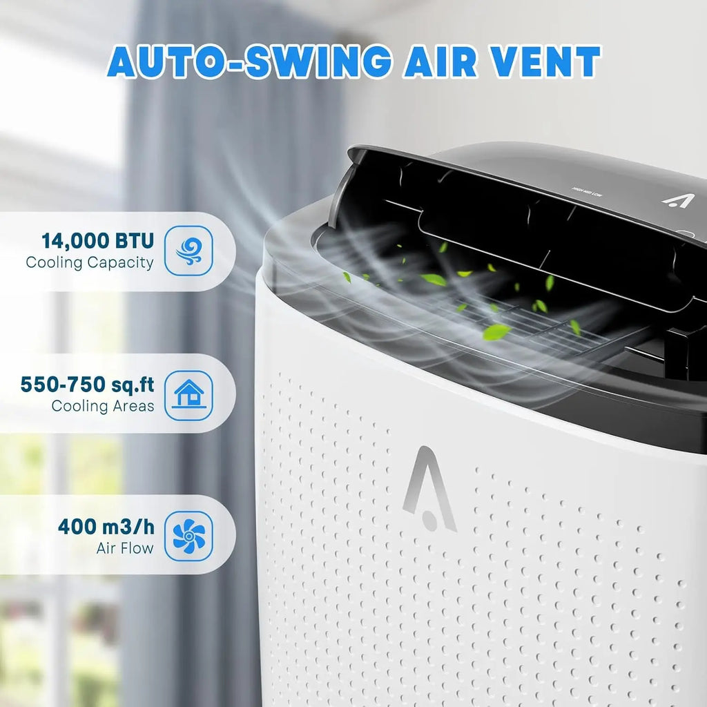 3-In-1 Portable Air Conditioner, 14000 BTU (9300 BTU SACC) AC Unit | Cooling, Dehumidifier & Fan, 3 Speeds, 24H Timer, Remote