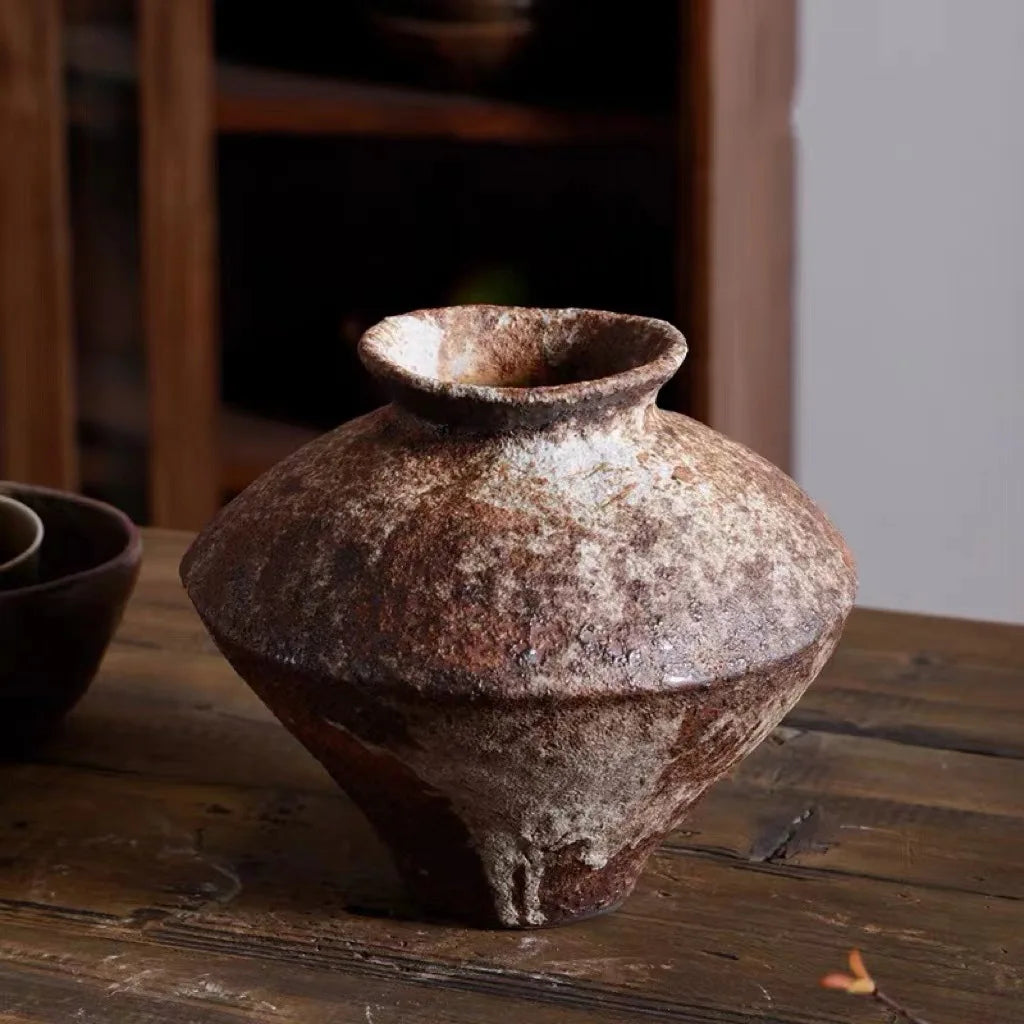 Pottery Pot Vase Retro Zen Tea Room Dining Table Ornaments