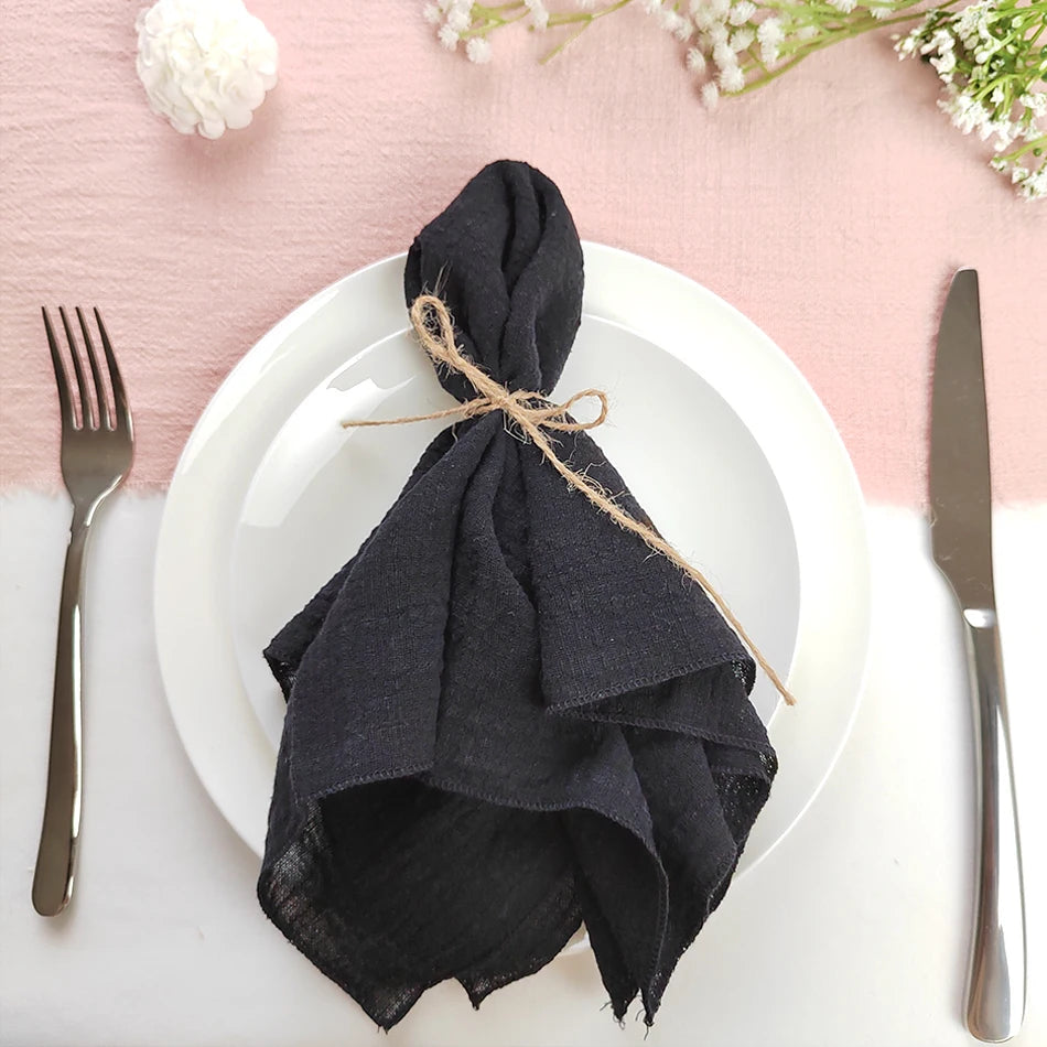 Set of 6  Terracotta Cloth Napkins, Cotton Factory Wholesale Fabric Serviette Gauze Table Towels