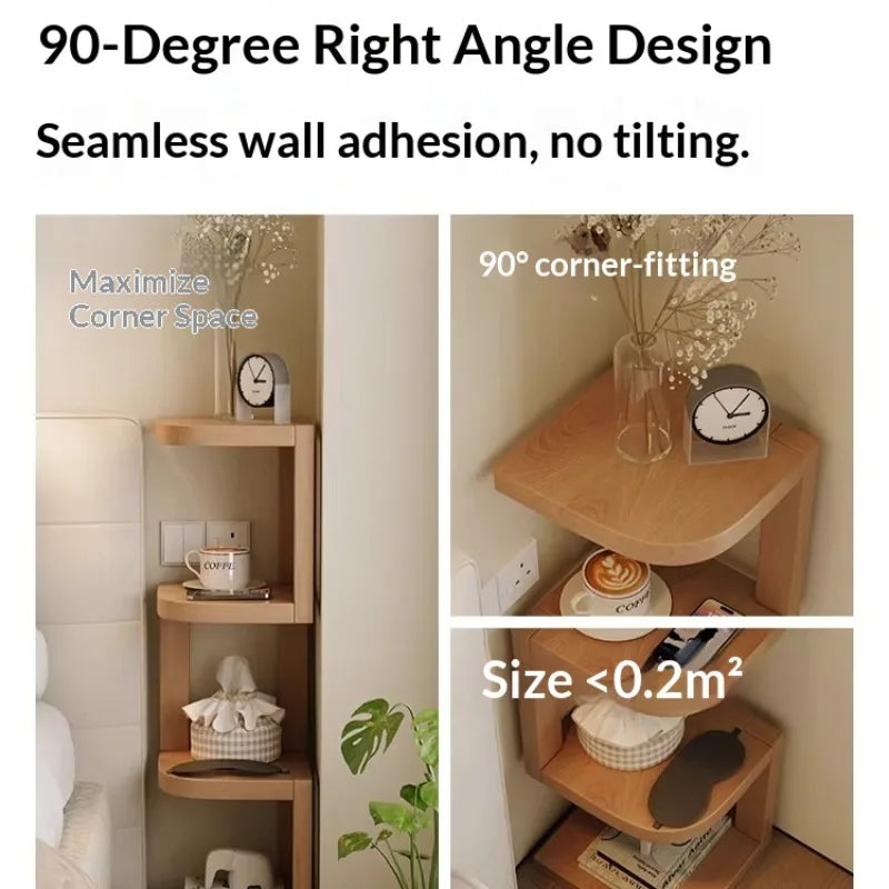 Modern Minimalist Wooden Nightstand Bedside Table